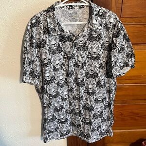 Apt. 9 Men's Black and White Patterned Shirt